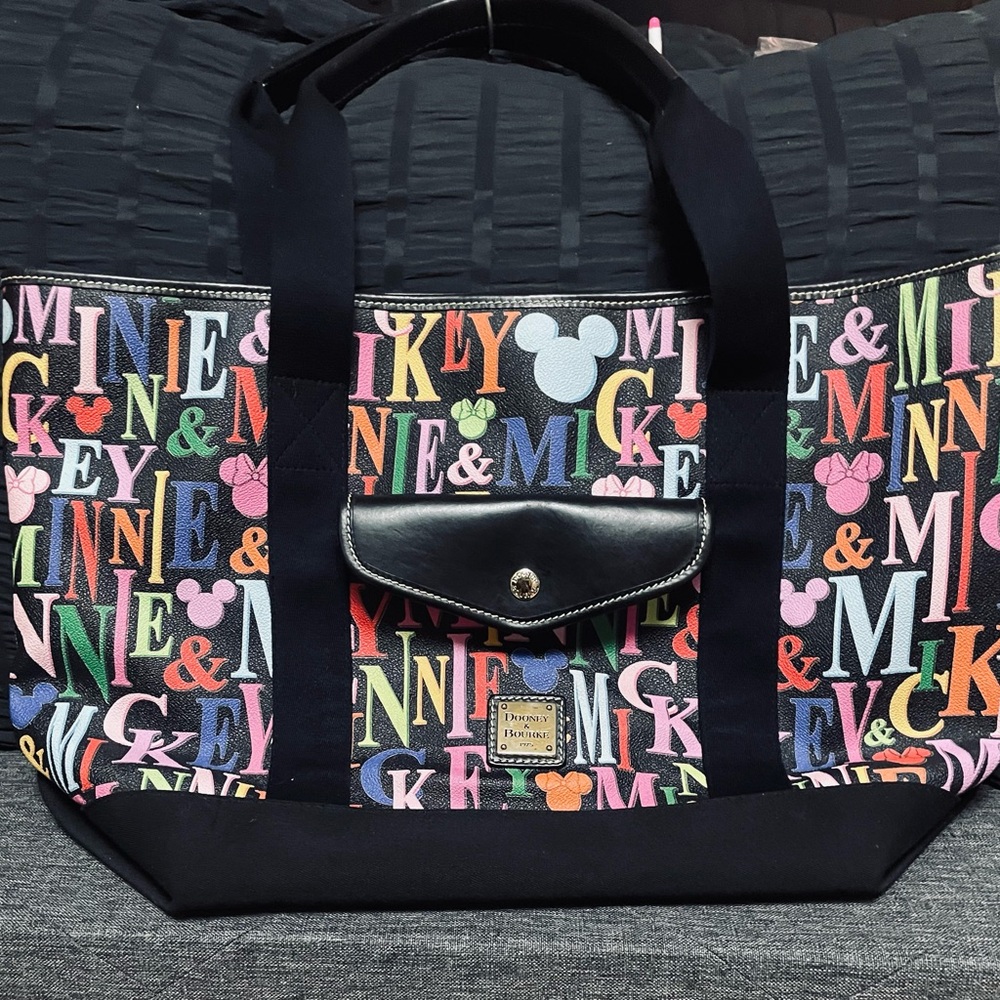 DISNEY x DOONEY & BOURKE Black and Red WEEKENDER TOTE  with Vibrant Design